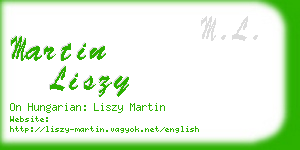 martin liszy business card